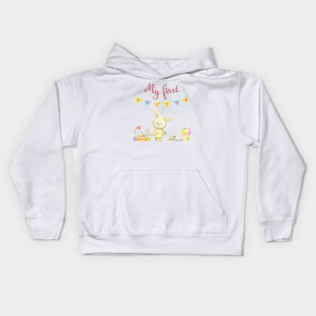 My first Easter design for your baby's very first Easter holiday celebration Kids Hoodie by Be my good time